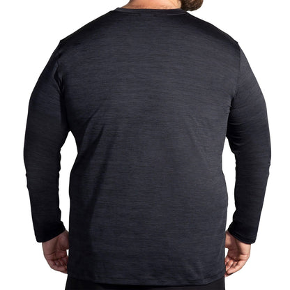 Brooks Mens Luxe Long Sleeve Tops in Black Color