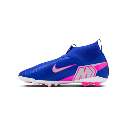 Nike Kids Zm Superfly 10 AC Ag Turf Cleats in Blue Color
