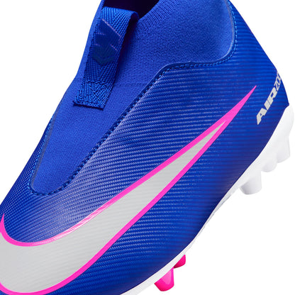Nike Kids Zm Superfly 10 AC Ag Turf Cleats in Blue Color