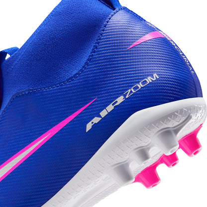 Nike Kids Zm Superfly 10 AC Ag Turf Cleats in Blue Color