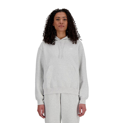 New Balance Womens Se Fleece Hoodie Pullover in Grey Color