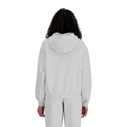New Balance Womens Se Fleece Hoodie Pullover in Grey Color