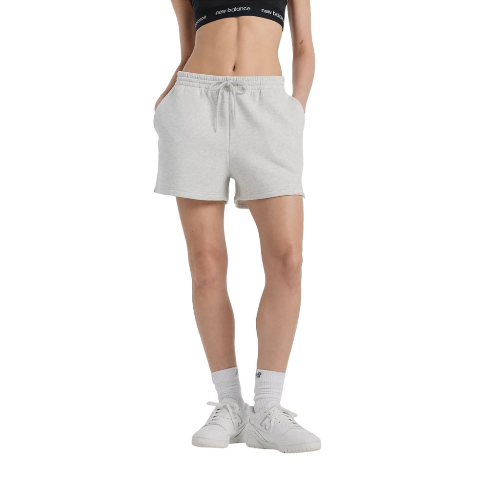 New Balance Womens Se Fleece Short in Grey Color