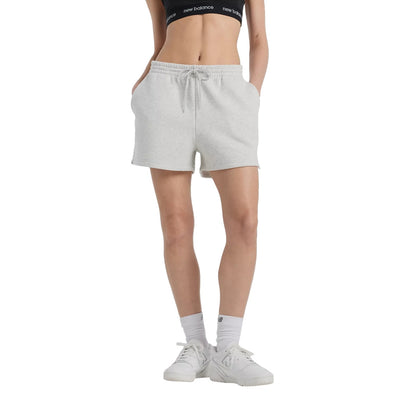 New Balance Womens Se Fleece Short in Grey Color