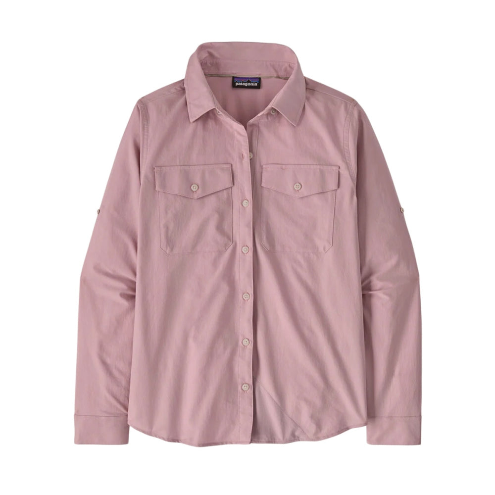 Patagonia WomensL/S Self Guided Sun S Tops in Purple Color