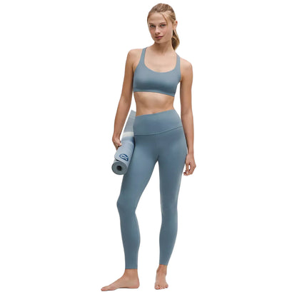 Lululemon Womens Flexyflex Strappy Yoga B Sports Bras in Blue Color