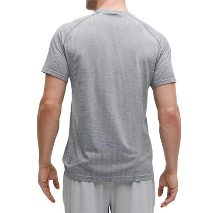 Lululemon Mens Metal Vent Tech short sleeve Shirt Tops in Grey Color