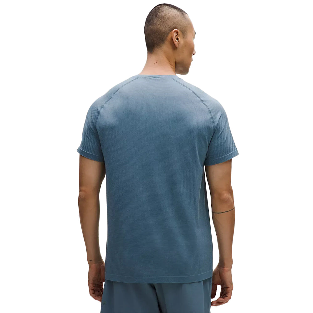 Lululemon Mens Metal Vent Tech short sleeve Shirt Tops in Blue Color