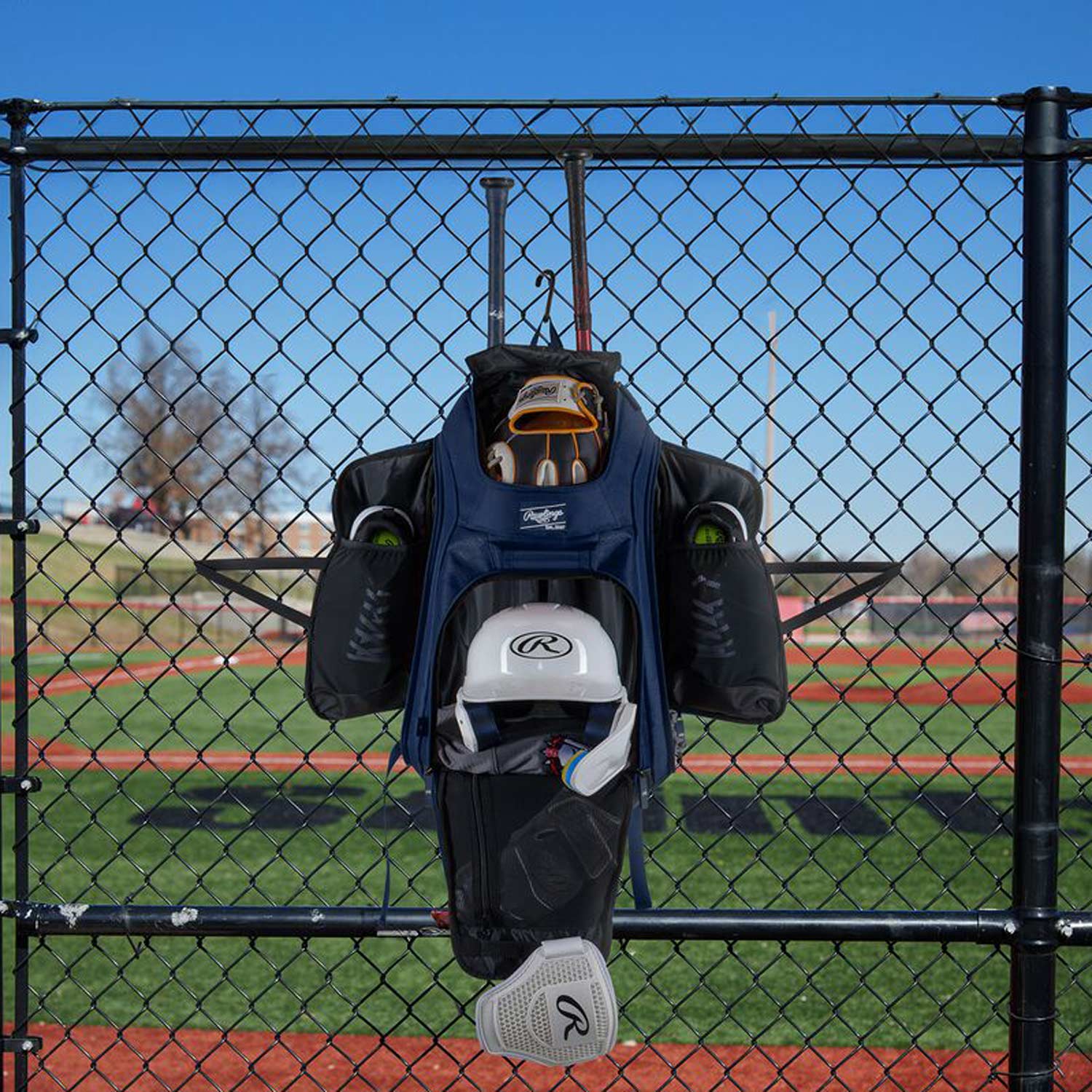 Rawlings Legion 2 Player Backpack Bags in Blue Color