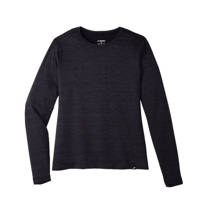 Brooks Luxe Long Sleeve Tops in Black Color