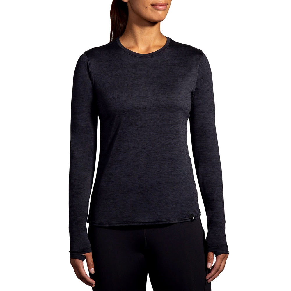 Brooks Luxe Long Sleeve Tops in Black Color