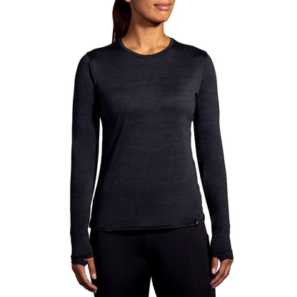 Brooks Luxe Long Sleeve Tops in Black Color