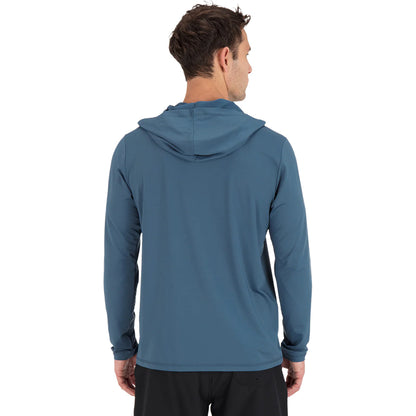 Hurley Nybrid Hooded UPF Ls Swimsuits in Blue Color