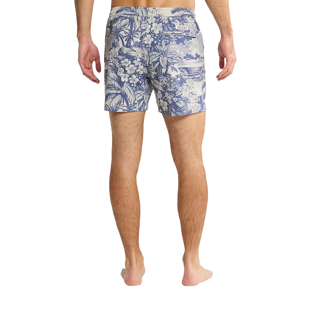 Fair Harbor Bungalow Trunk 5 In Print Swimsuits in Blue Color