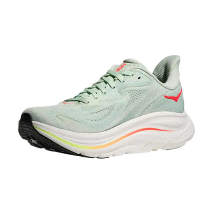 Hoka W Clifton 10 Running Shoes in Green Color