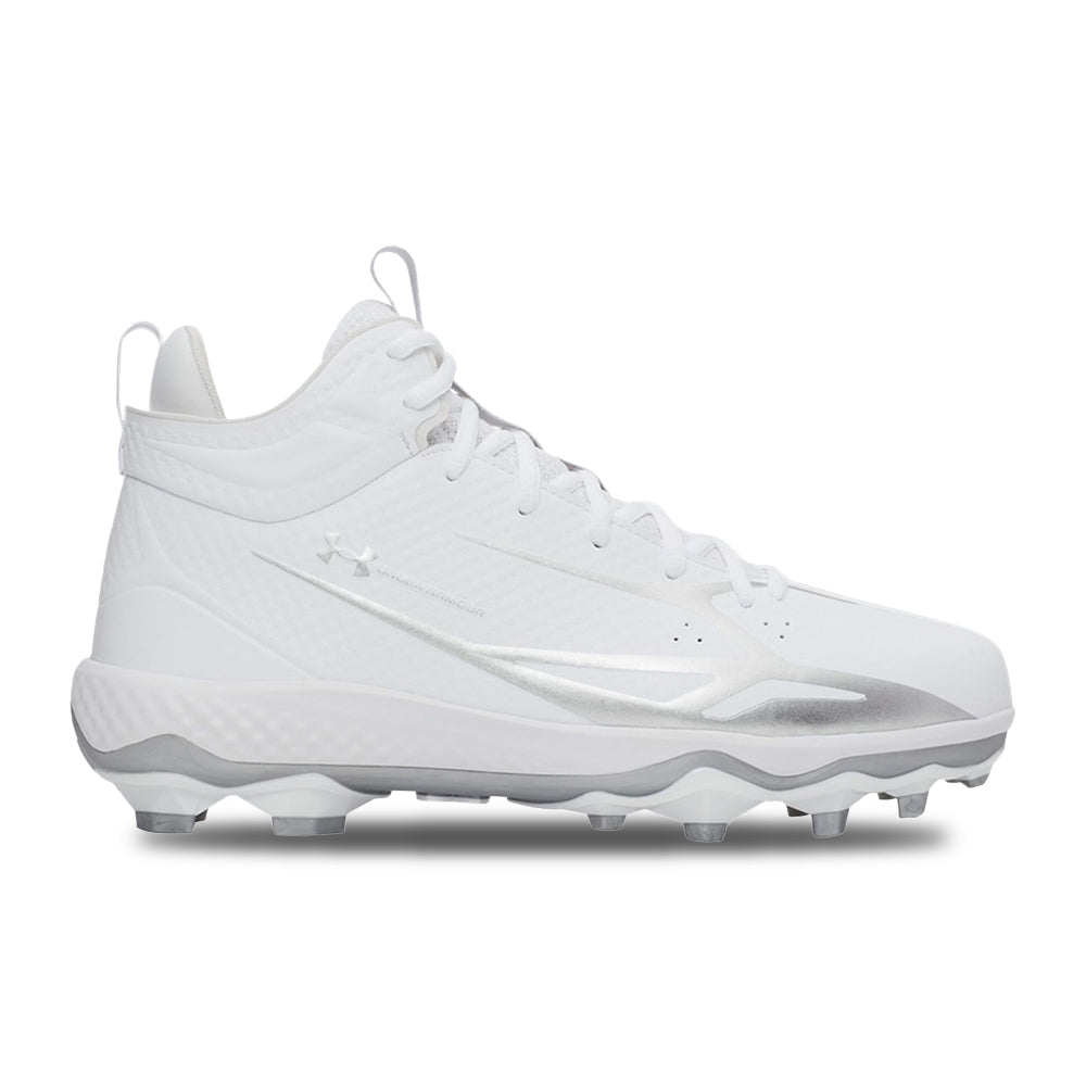 Under Armour Ua Spotlight Mid Baseball Cleats in White Color