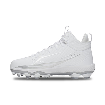 Under Armour Ua Spotlight Mid Baseball Cleats in White Color