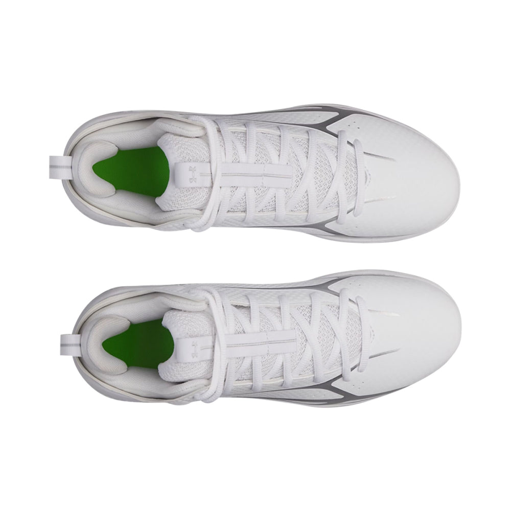 Under Armour Ua Spotlight Mid Baseball Cleats in White Color