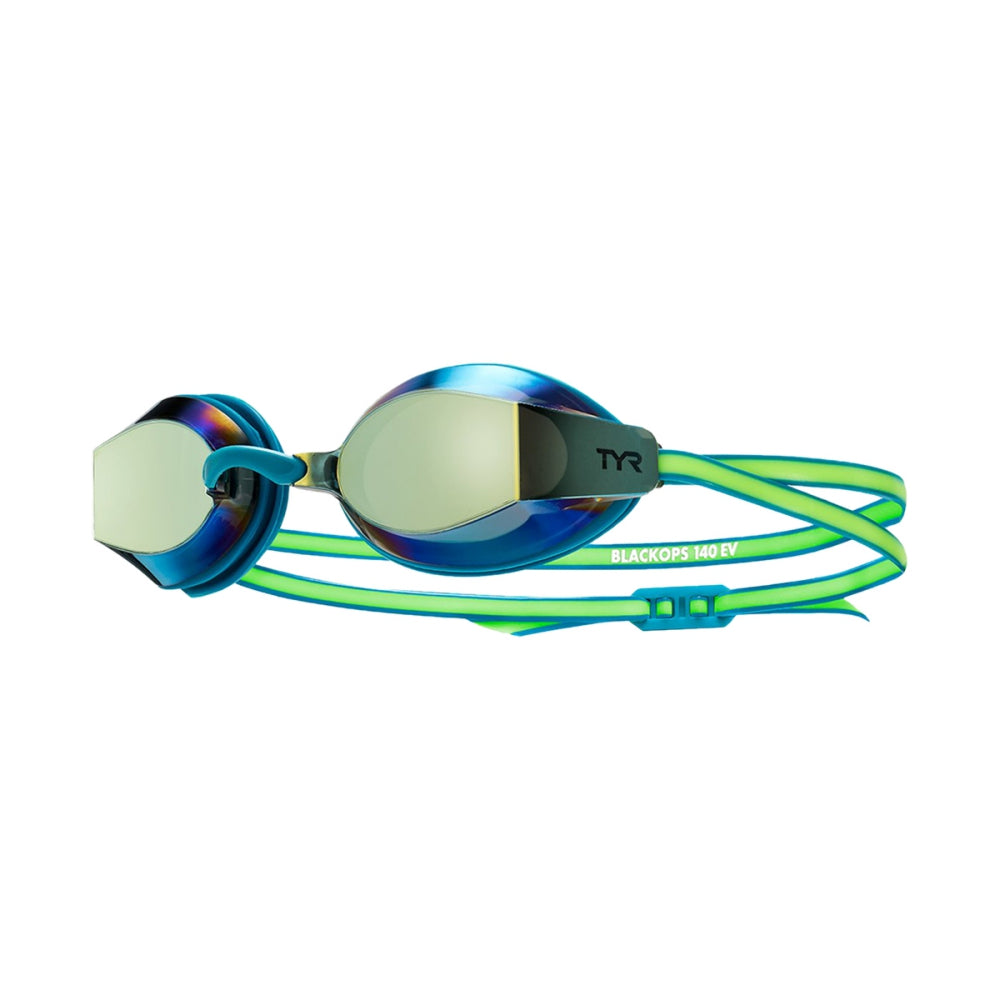 Tyr Black Ops Mirrored Swimming Goggles in Green Color