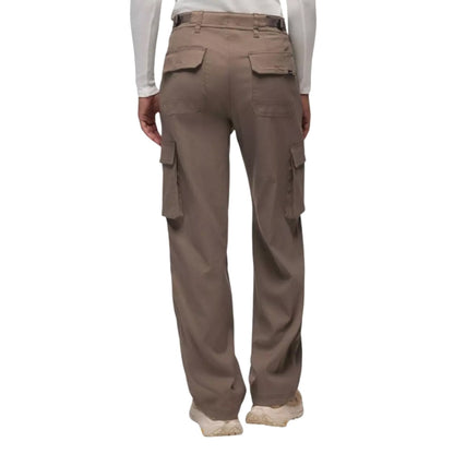 Prana W Stretch Zion Cargo Hw Pants in Khaki Color