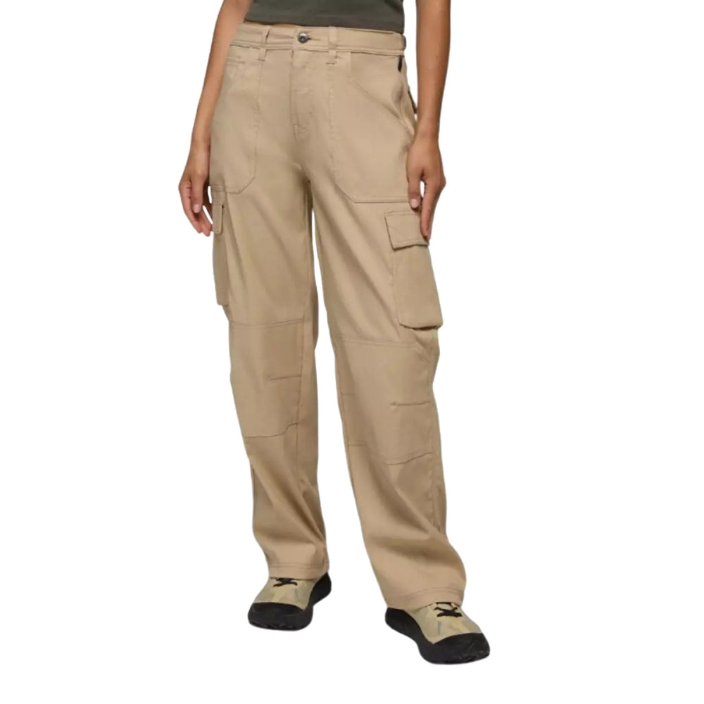 Prana W Stretch Zion Cargo Hw Pants in Khaki Color