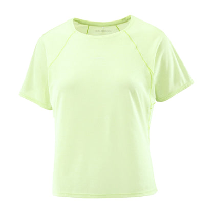 Salomon Shkout Air Cropp short sleeve Tee Tops in Green Color