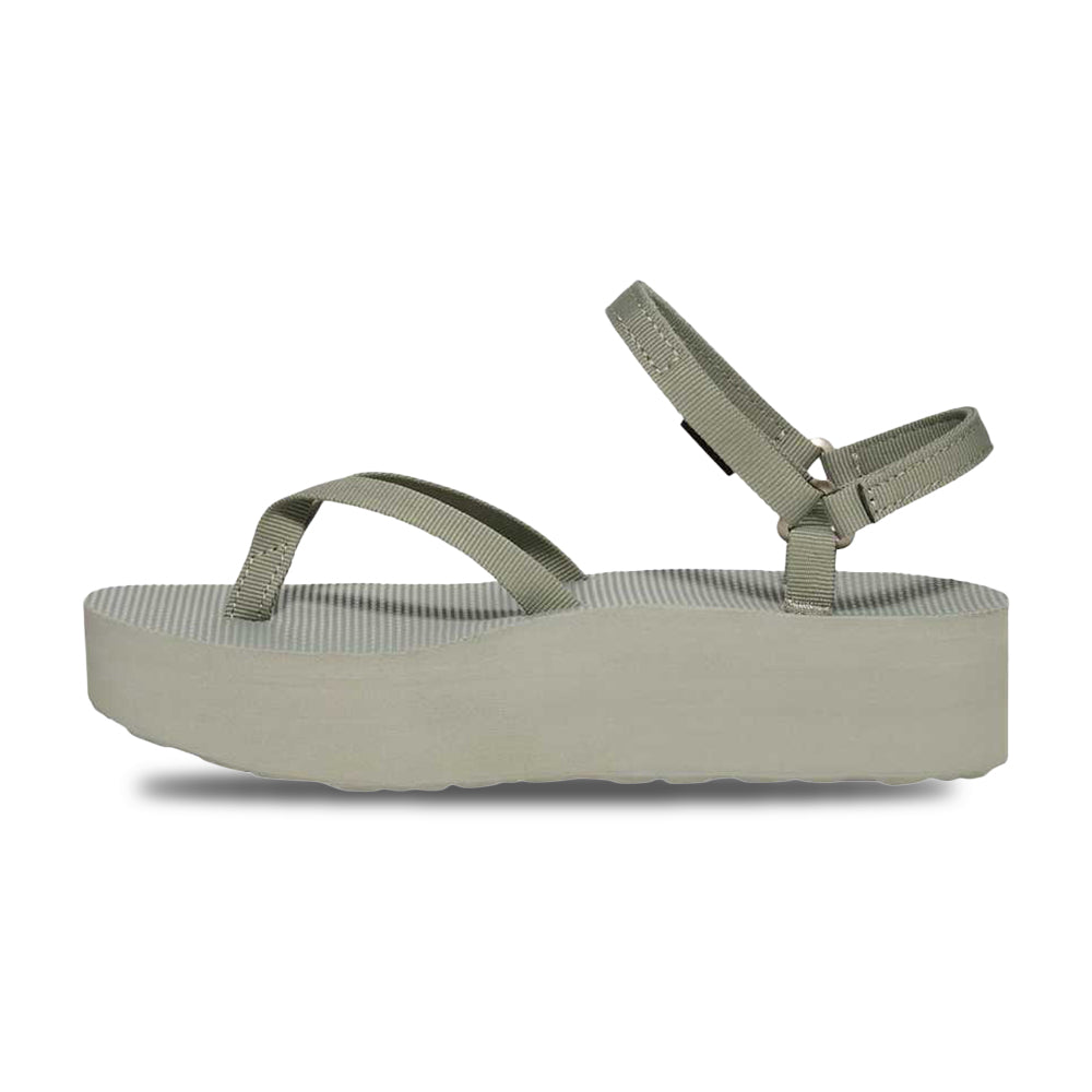 Teva W Flatform Sandal Slim Water Shoes in Green Color
