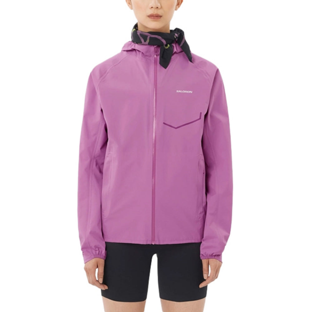 Salomon Bonatti Waterproof Jkt W Running Jackets in Purple Color