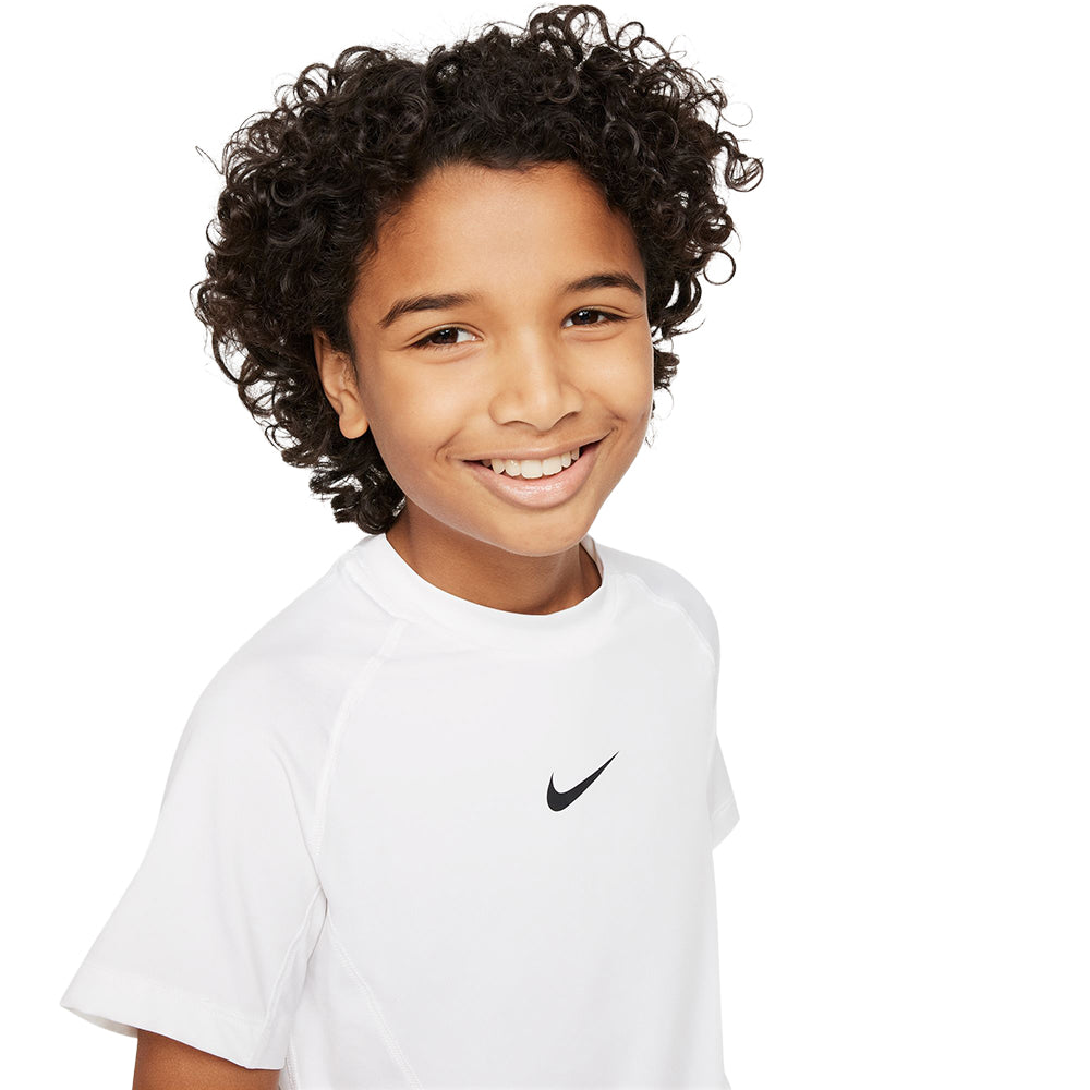 Nike Kids Nike Pro short sleeve Fan Apparel in White Color
