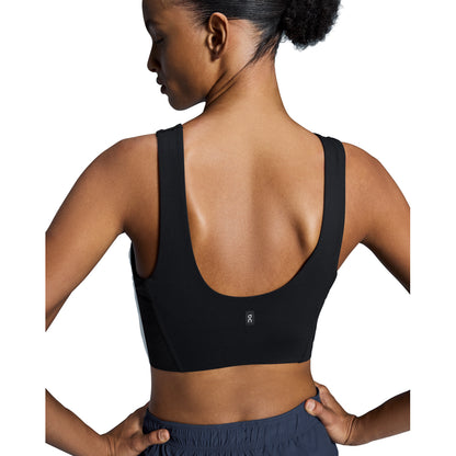 On W Core 2In1 Crop Sports Bras in Black Color