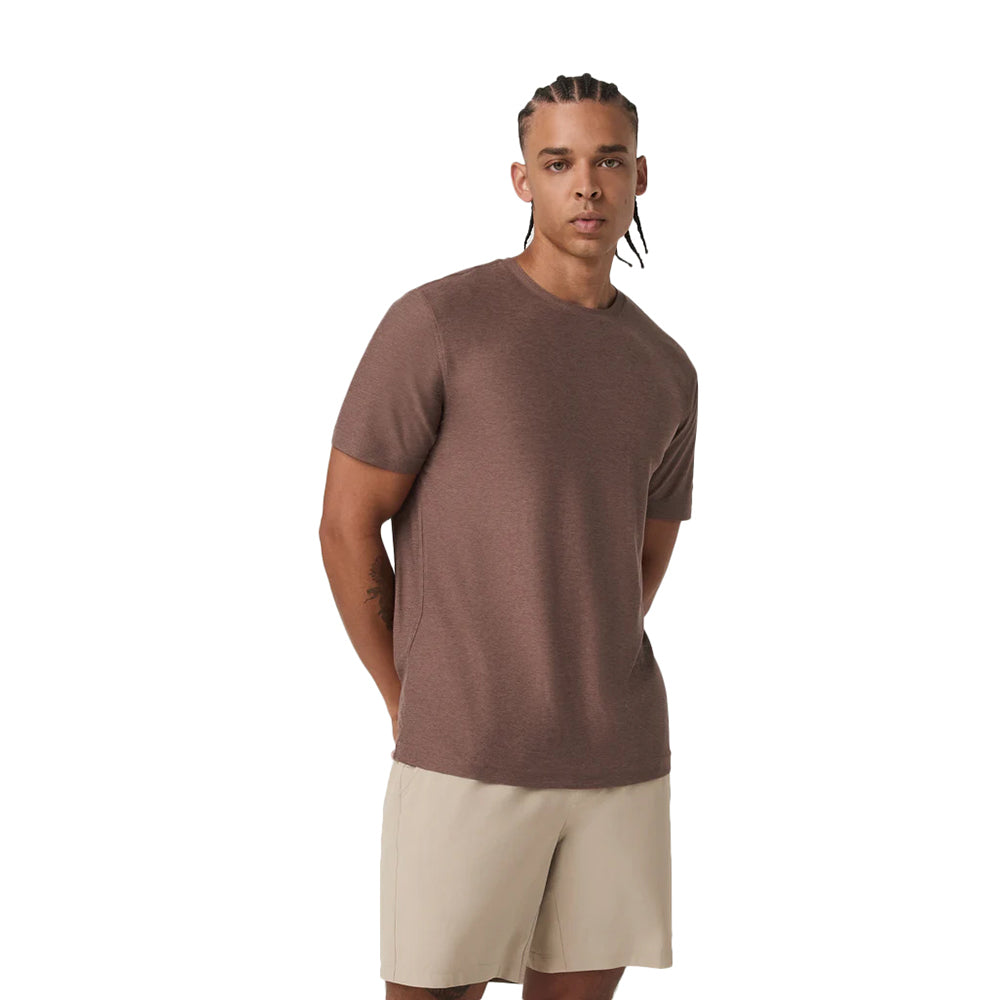 Vuori Strato Tech Tee Tops in Brown Color