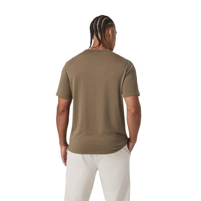 Vuori Current Tech Tee Tops in Brown Color