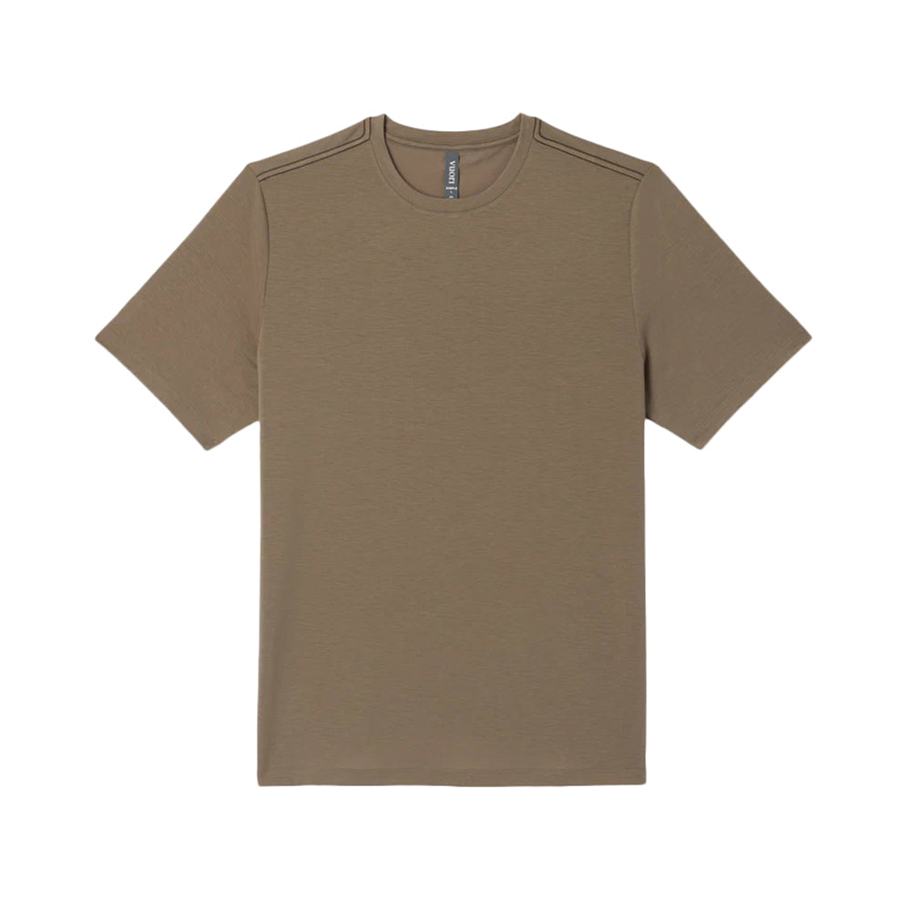 Vuori Current Tech Tee Tops in Brown Color