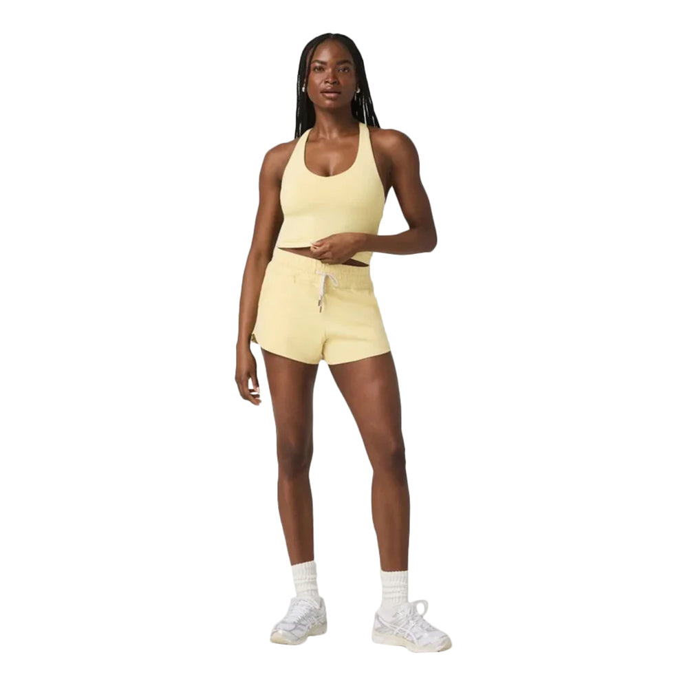 Vuori Halo Performance Crop 2 Tops in Yellow Color