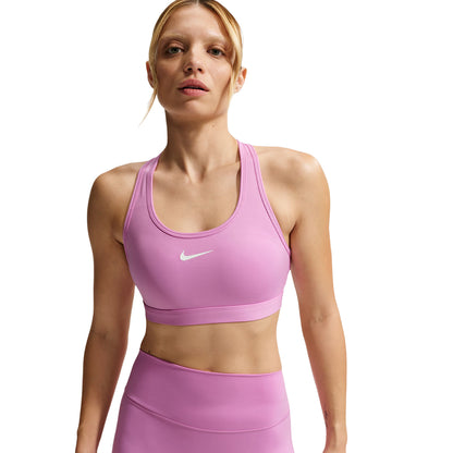 Nike Swoosh Medium Support Sports Bras in Pink Color