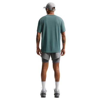 Nike M Miler Df UV Ss Run Top in Green Color