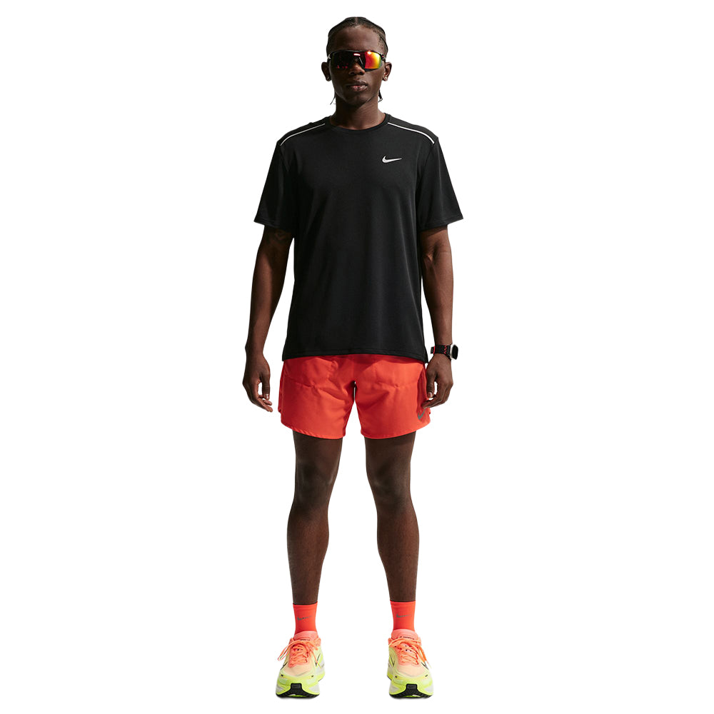 Nike M Miler Df UV Ss Run Top in Black Color