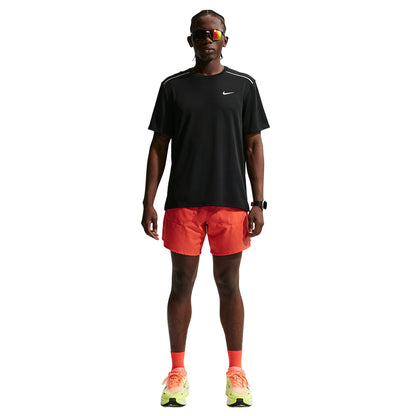 Nike M Miler Df UV Ss Run Top in Black Color
