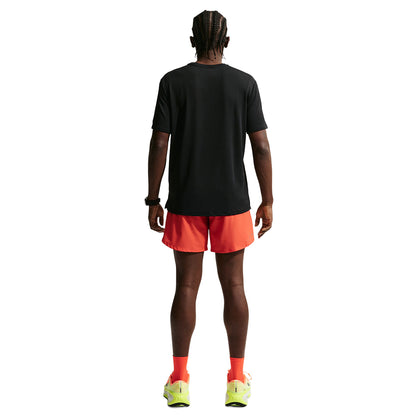 Nike M Miler Df UV Ss Run Top in Black Color