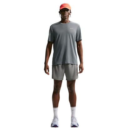 Nike M Miler Df UV Ss Run Top in Grey Color