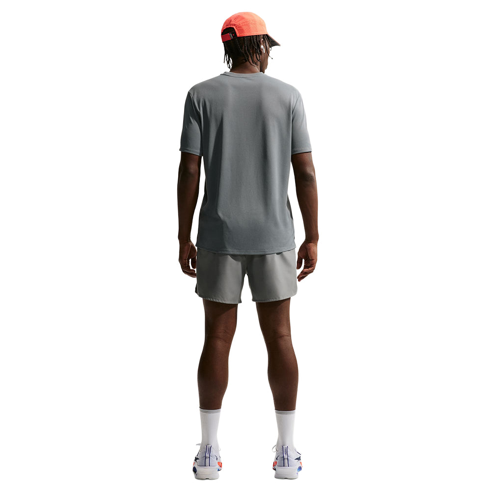 Nike M Miler Df UV Ss Run Top in Grey Color