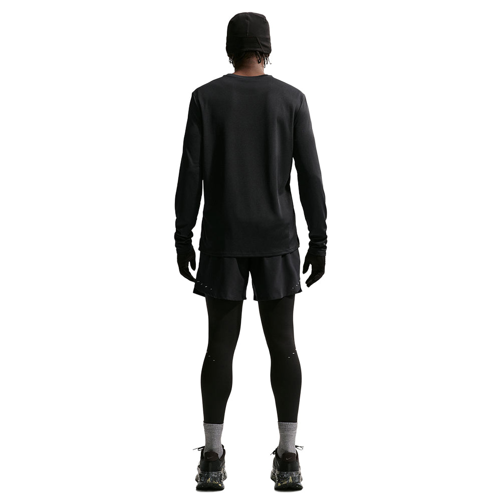 Nike M Miler Df UV Ls Run Top in Black Color