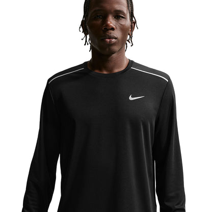 Nike M Miler Df UV Ls Run Top in Black Color