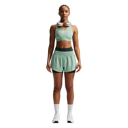 Nike Swoosh Medium Support Sports Bras in Green Color
