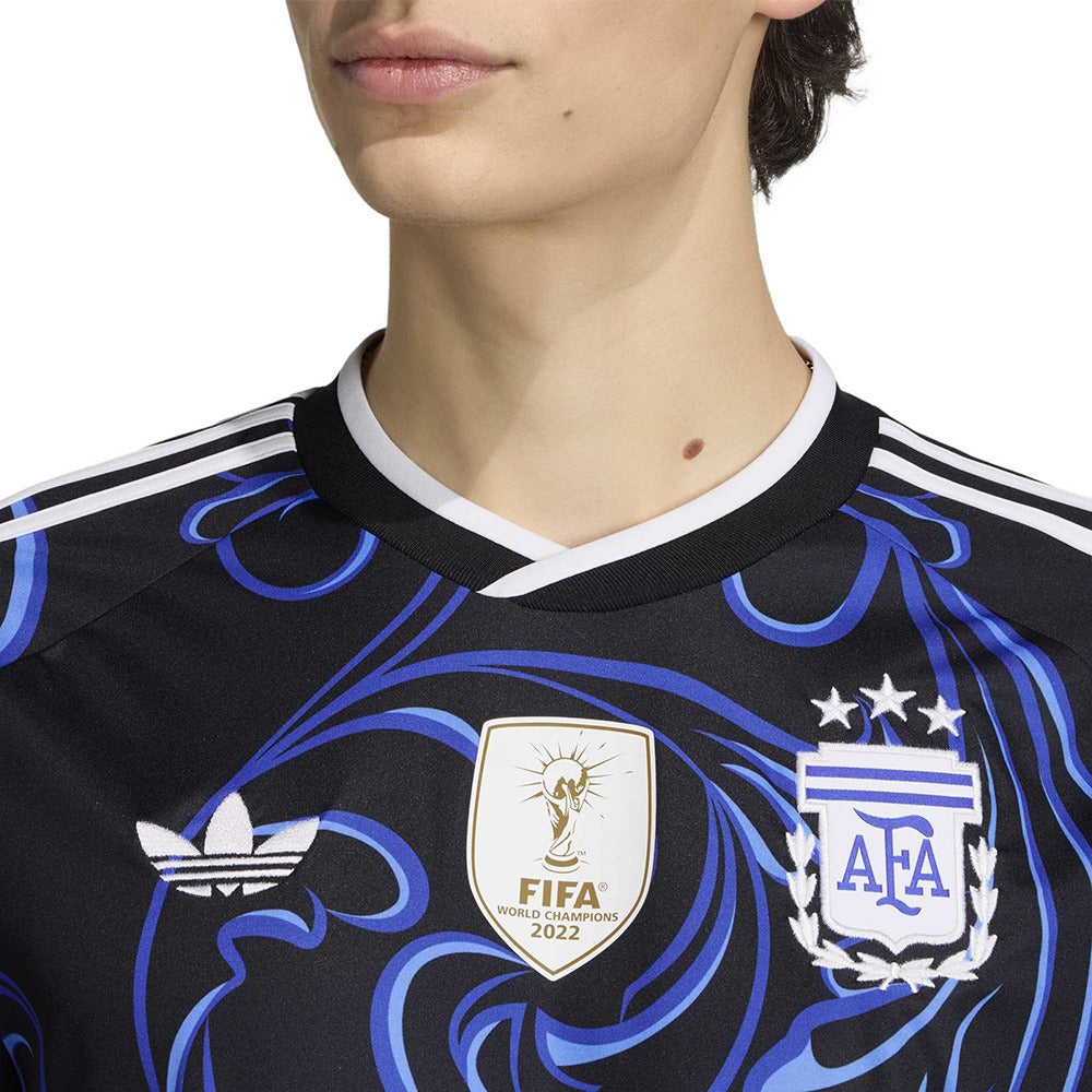 Adidas Argentina away Jersey Fan Apparel in Black Color