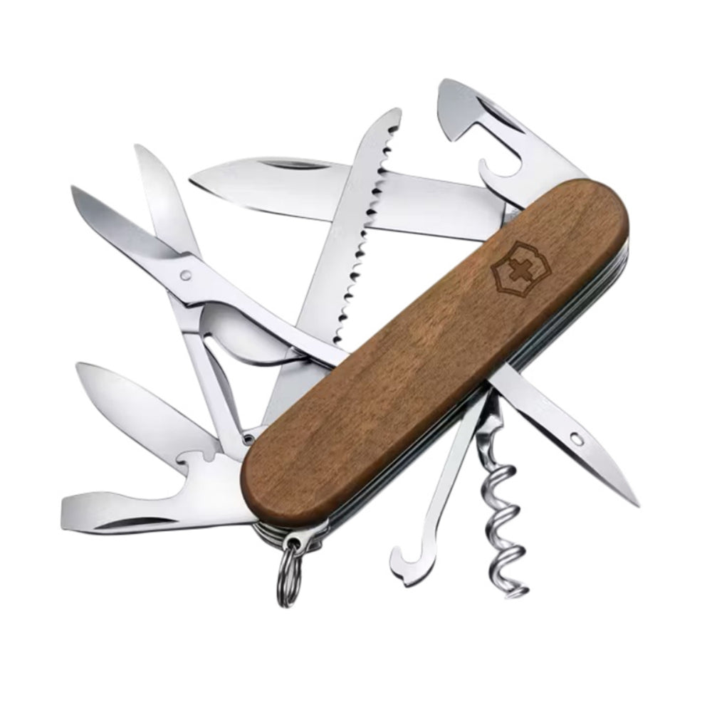 Victorinox Swiss Army Huntsman Wood Knives in Brown Color