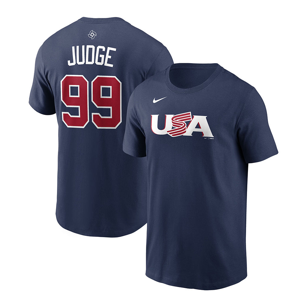 Nike Usa Judge Wbc Ss Tops in Blue Color