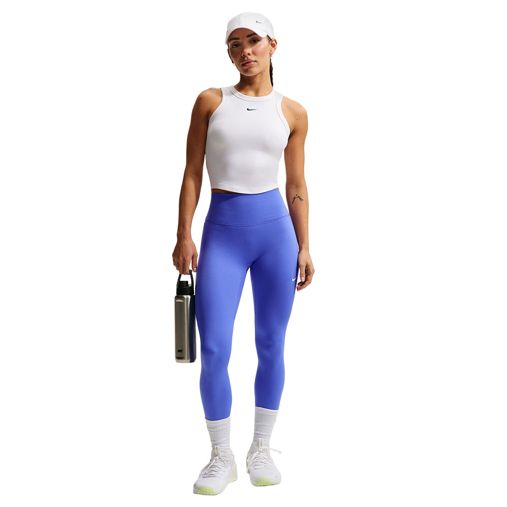 Nike W One Fitted Df Cropped Tops in White Color