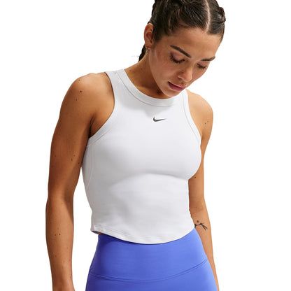 Nike W One Fitted Df Cropped Tops in White Color