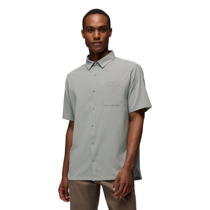 Prana Hybridizer short sleeve Shirt Tops in Grey Color